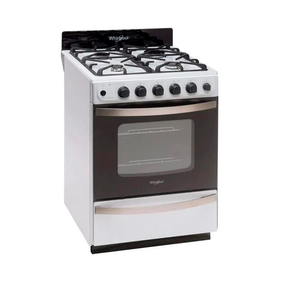 Cocina Whirlpool 55cm Blanca Rejillas de Hierro Fundido WFB57DIDNA